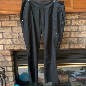 Womens black purple label Yoga by healing hands size xl petite scrub pants. Guc!